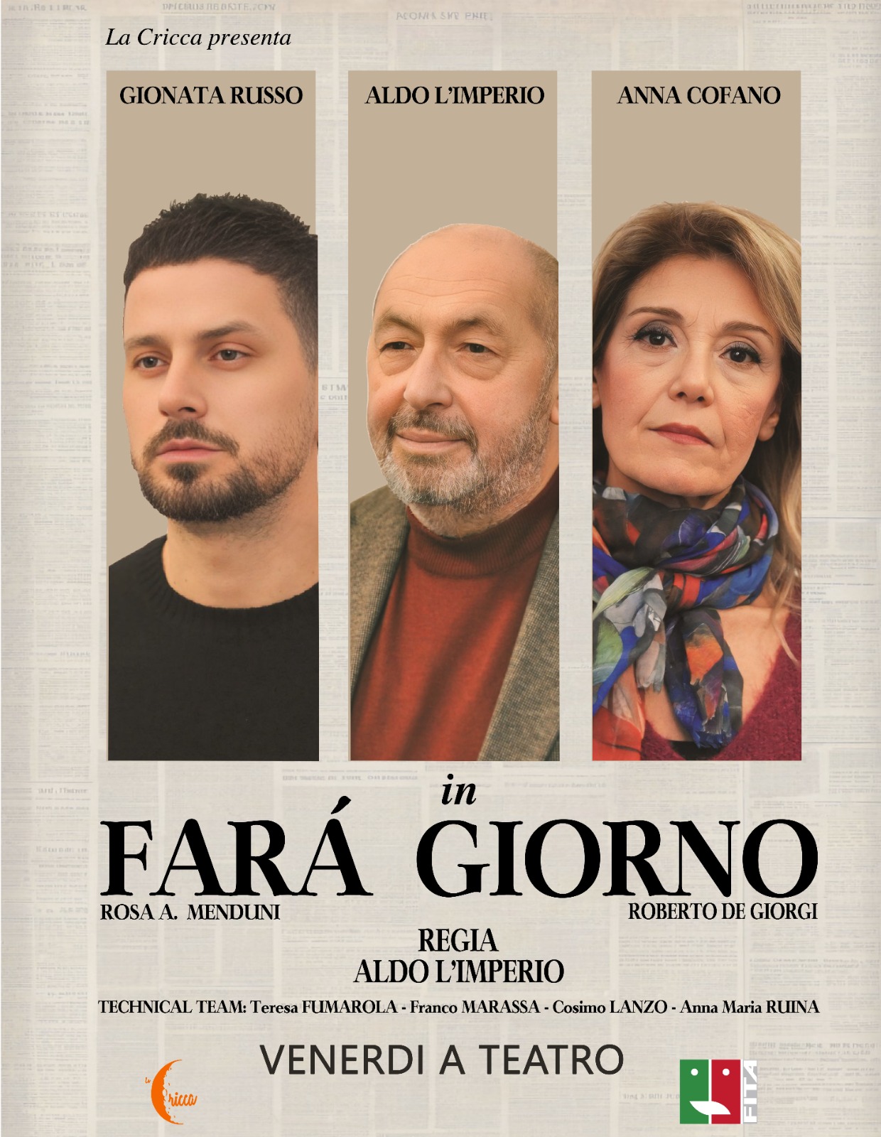 Locandina di Farà giorno, presentato da La Cricca